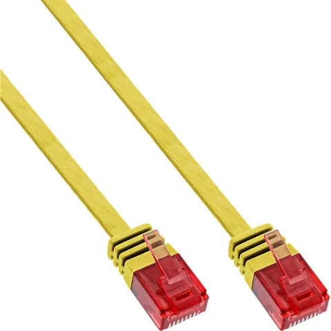 InLine® Patchkabel plat, U/UTP, Cat.6, geel, 10m – afbeelding 2