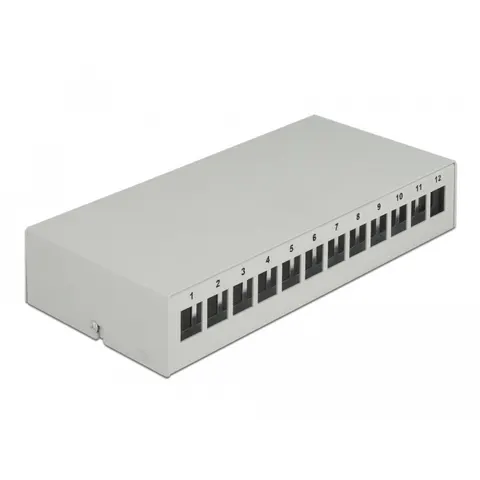 Delock Keystone Patch Panel 12 Port grey – afbeelding 2