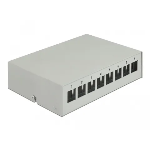 Delock Keystone Patch Panel 8 Port grey – afbeelding 2