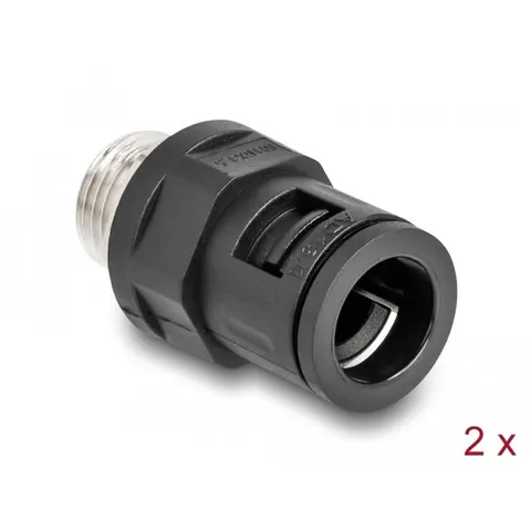 Delock Conduit Fitting with brass external thread M16 black 2 pieces – afbeelding 2