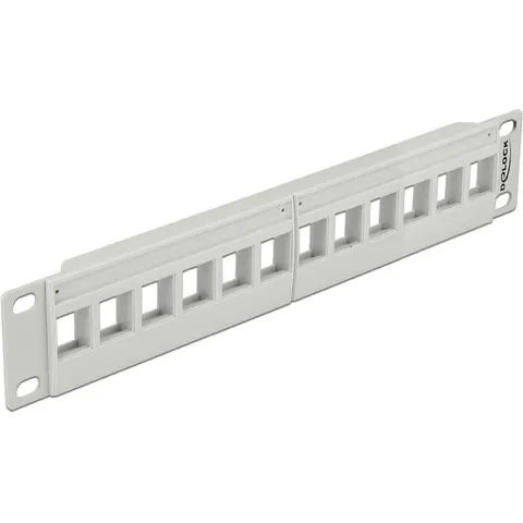 10'' Patch Panel voor 12 Keystone modules / grijs – afbeelding 2