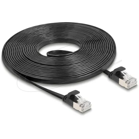 Delock RJ45 Flat Patch Cable plug to plug Cat.6A 5 m black – afbeelding 2