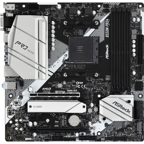 ASRock B550M Pro4 - Moederbord - Micro-ATX - AMD B550 - Socket AM4 – afbeelding 2