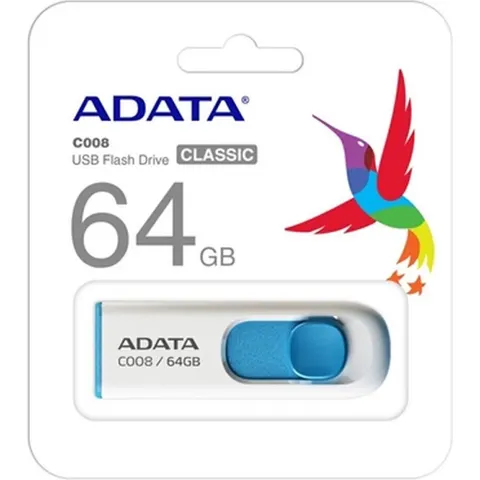 ADATA Classic USB 2.0 C008 - USB-stick - 64 GB Wit – afbeelding 2