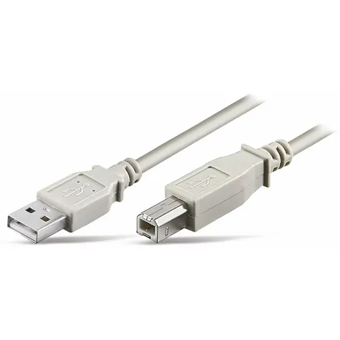 USB-A - USB-B kabel | USB2.0 | 2,5W | beige | 5 meter – afbeelding 2