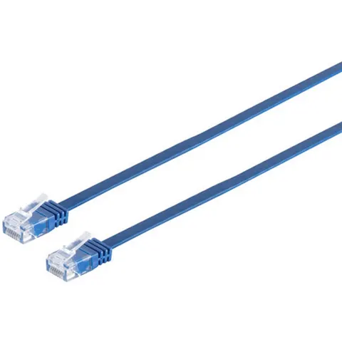 Patchkabel-Flachkabel U/UTP cat. 6 slim blau 5m – afbeelding 2