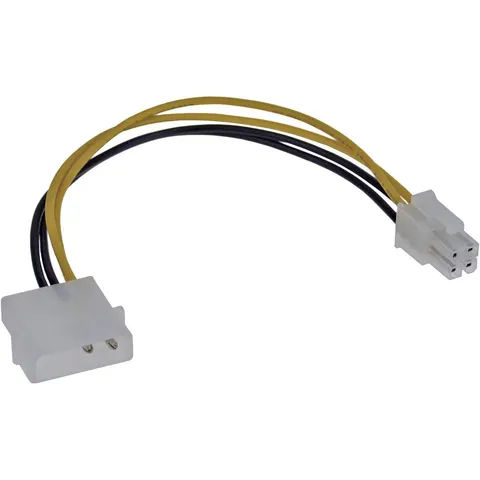 InLine® Interne power adapter, 4-pin voedingseenheid naar 4-pin, 0,20m – afbeelding 2