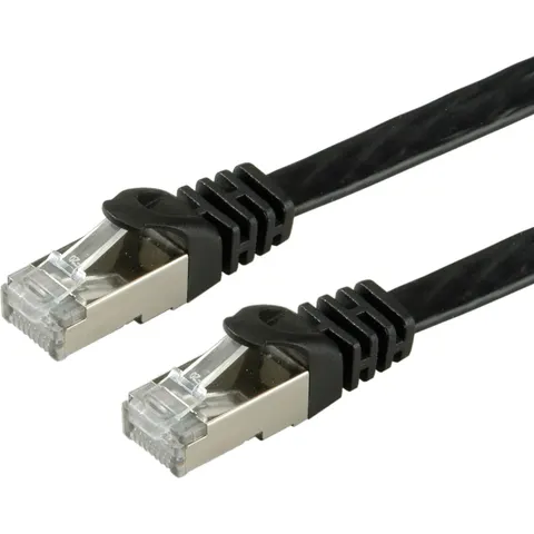 VALUE patchkabel Cat.6 (Klasse E) FTP, extra plat, zwart, 5 m – afbeelding 2