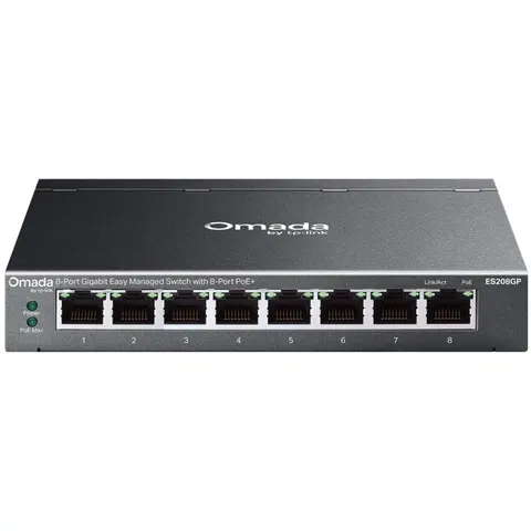 Omada - Switch, 8-Port, 8x PoE+ - Switch ES208GP – afbeelding 2