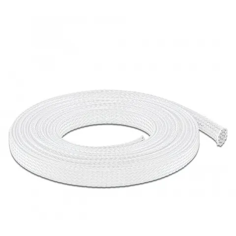 Polyester kabelsleeve | rekbaar | 12mm | wit | 5 meter – afbeelding 2
