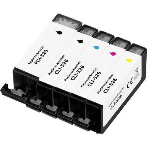 Renkforce Inktcartridge vervangt Canon PGI-525PGBK, CLI-526BK, CLI-526C, CLI-526M, CLI-526Y Compatibel Combipack Zwart – afbeelding 2