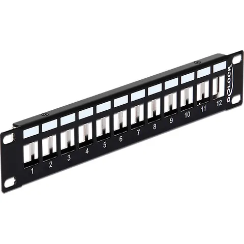 Premium 10'' Patch Panel voor 12 Keystone modules / zwart – afbeelding 2