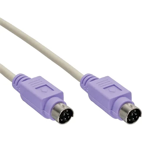 Mini DIN 6-pins PS/2 datakabel / beige/paars - 2 meter – afbeelding 2