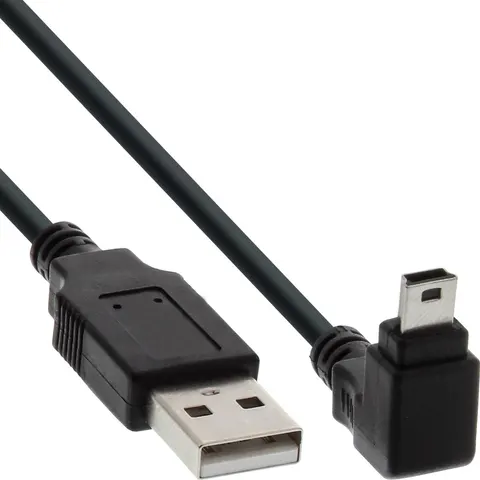 InLine USB naar USB Mini B kabel haaks - USB2.0 - 2 meter – afbeelding 2