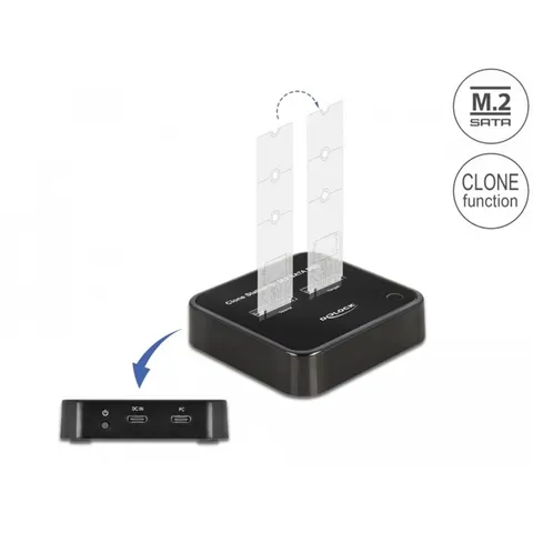 Delock M.2 Docking Station for 2 x M.2 SATA SSD with Clone function – afbeelding 2