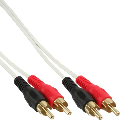 Tulp stereo audio kabel - wit - 5 meter – afbeelding 2