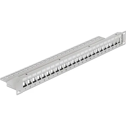 Premium 19'' Patch Panel 1U voor 24 Keystone modules / grijs – afbeelding 2