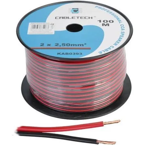Cabletech luidsprekerkabel CCA 2 x 2,50 mm² rol 100 m – afbeelding 2