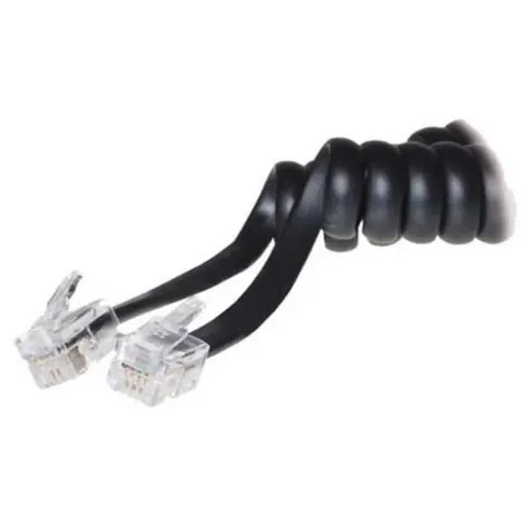 Telefonhörer-Spiralkabel--2x 4P4C schwarz 2m – afbeelding 2