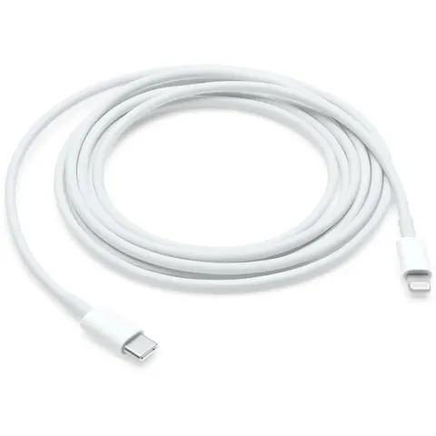 Apple - Lightning Oplaadkabel - USB‑C naar Lightning - 2m - Wit – 496201 – afbeelding 2
