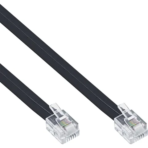 InLine RJ12 5m telefoonkabel Zwart – afbeelding 2