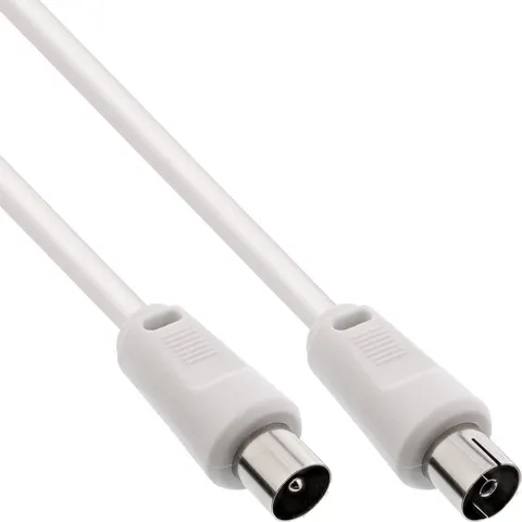 InLine® Antennekabel, dubbel afgeschermd, >75dB, wit, 1m – afbeelding 2