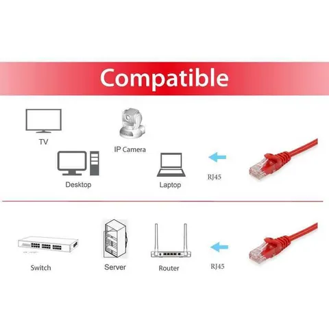 CAT6a UTP kabel 1 meter Rood – 230152 – afbeelding 2