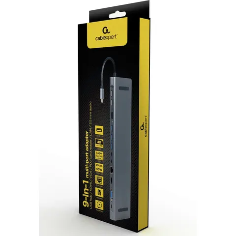 USB Hub GEMBIRD A-CM-COMBO9-01 Grey – afbeelding 2