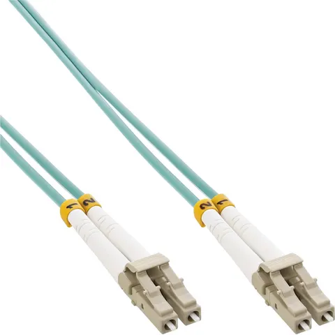 Premium LC Duplex Optical Fiber Patch kabel - Multi Mode OM3 - turquoise / LSZH - 5 meter – afbeelding 2