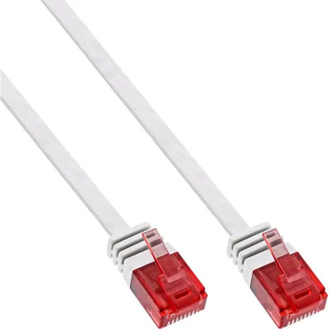 InLine® Patchkabel plat, U/UTP, Cat.6, wit, 7m – afbeelding 2