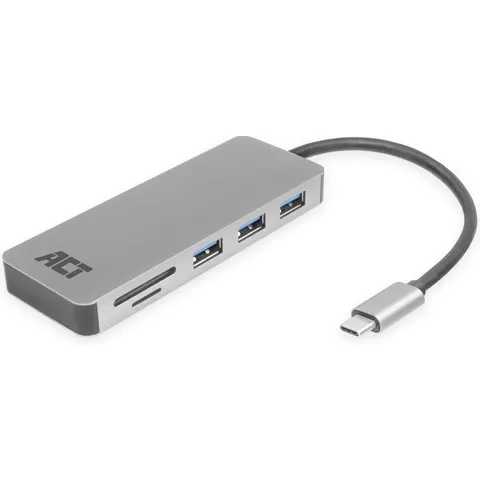 Hub ACT USB-C 3.0, 3x USB-A cardreader PD p-through – afbeelding 2