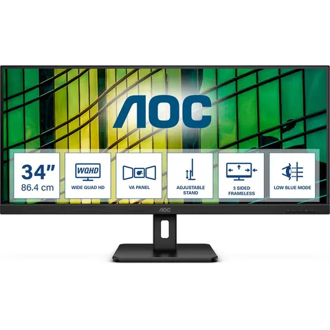 Monitor AOC U34E2M 34" VA Flicker free – afbeelding 2