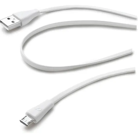 Cellular Line Data kabel, micro-usb flat, wit – afbeelding 2