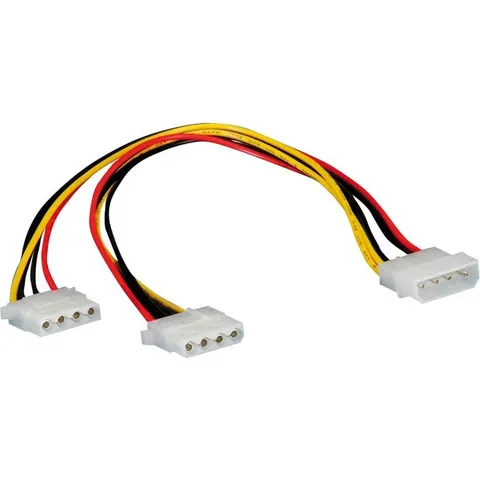 Molex (m) - 2x Molex (v) splitter - 0,30 meter – afbeelding 2
