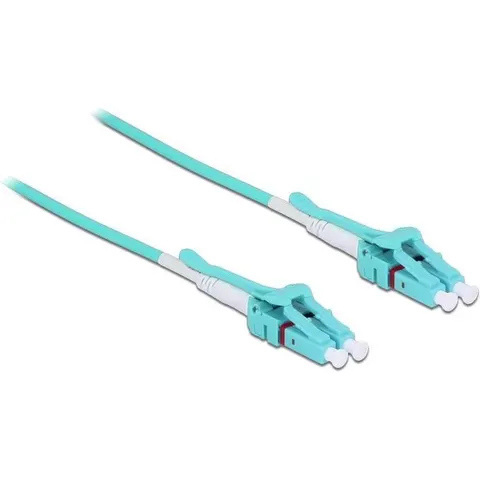 DeLOCK LC Duplex Optical Fiber Patch kabel - Uniboot / quick release - Multi Mode OM3 - turquoise / LSZH - 1 meter – afbeelding 2