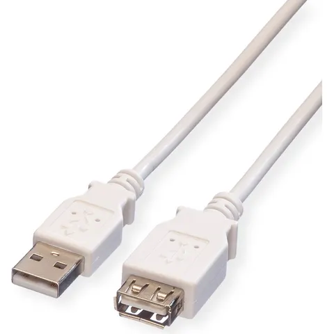 VALUE USB 2.0 kabel, type A-A, M/F, wit, 3 m – afbeelding 2