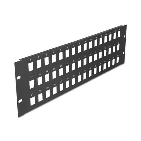 Delock 19 inch patch panel | voor 48 Keystone modules | 3U | zwart – afbeelding 2