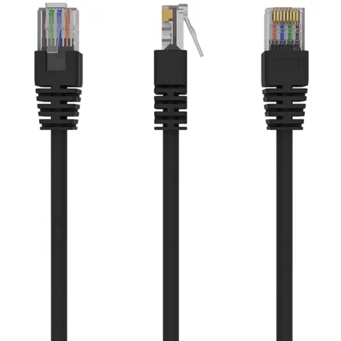 UTP Cat5E patchkabel, 0.5 m, zwart – afbeelding 2