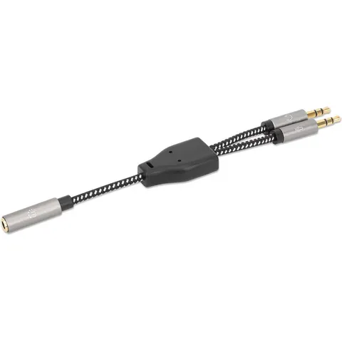 Headset-Adapterkabel mit Aux Y-Audiosplitter 15cm – afbeelding 2