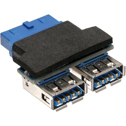 InLine® USB 3.0-adapter, 2x A-aansluiting naar pin-aansluiting – afbeelding 2