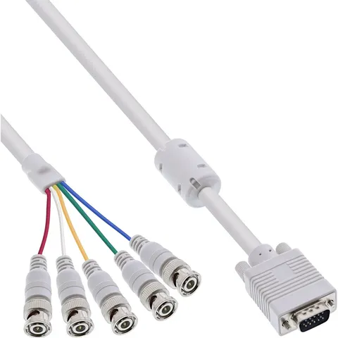 VGA (m) - 5x BNC (m) videokabel / beige - 5 meter – afbeelding 2