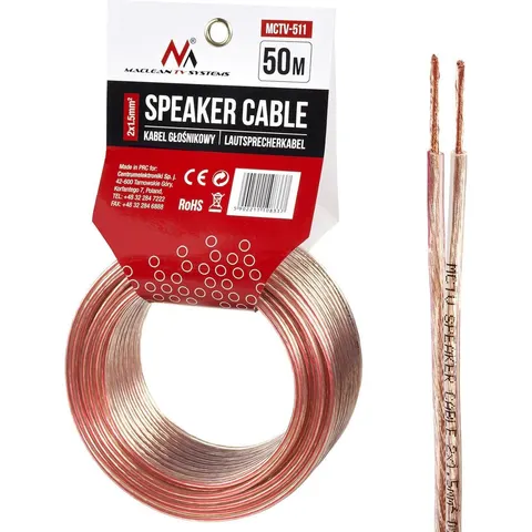 Luidsprekerkabel Maclean Speaker Audiokabel Hifi 50 m – afbeelding 2