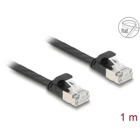 Delock RJ45 Flat Patch Cable plug to plug Cat.6A 1 m black – afbeelding 2