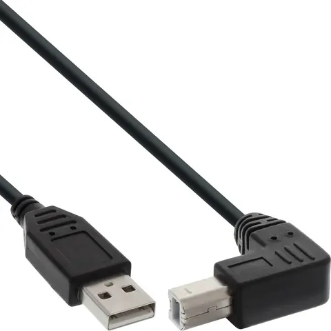 InLine USB-A naar haakse USB-B kabel - USB2.0 - 2 meter – afbeelding 2