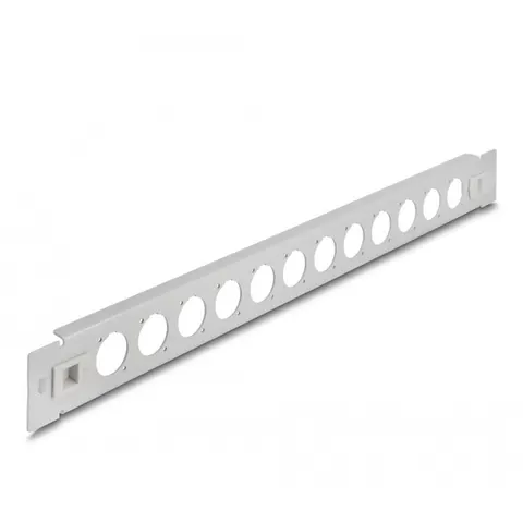 Delock 19 inch patch panel | voor 12 D-type modules | 1U | toolfree | grijs – afbeelding 2