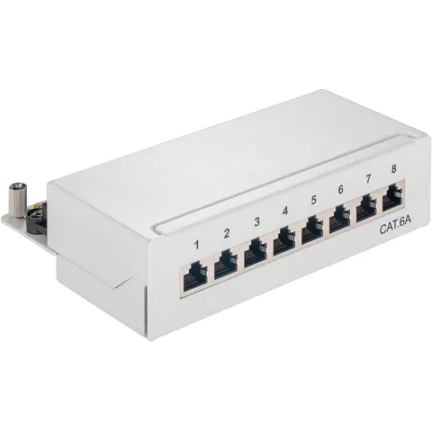 Goobay CAT 6a mini/desktop patchpanel, 8-poorts (1 U) – afbeelding 2