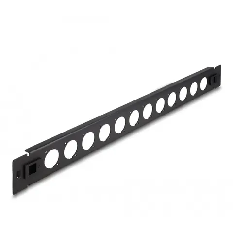 Delock 19 inch patch panel | voor 12 D-type modules | 1U | toolfree | zwart – afbeelding 2