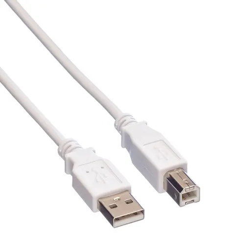 USB-A - USB-B kabel | USB2.0 | 2,5W | wit | 5 meter – afbeelding 2