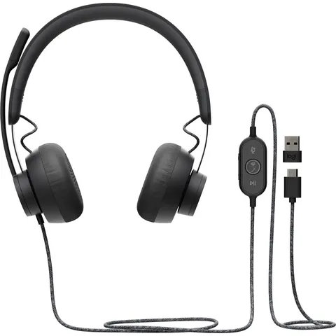 Headset Logitech Zone Wired zwart – afbeelding 2