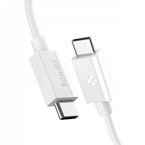 Spigen Essential EB6020CC USB-C Kabel, 60W, 2m, Wit – afbeelding 2